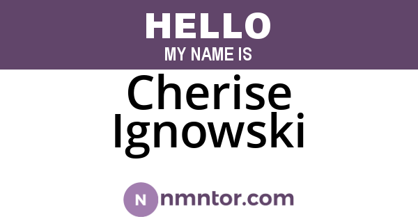 Cherise Ignowski