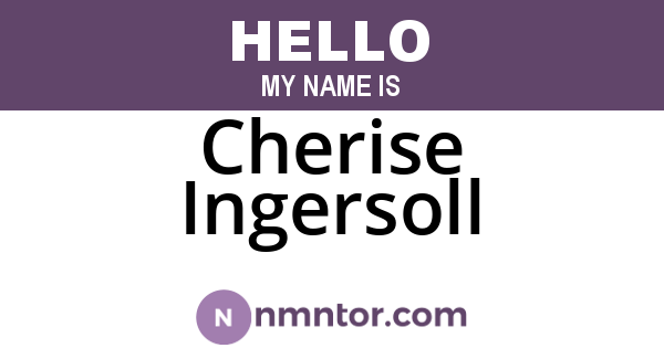 Cherise Ingersoll