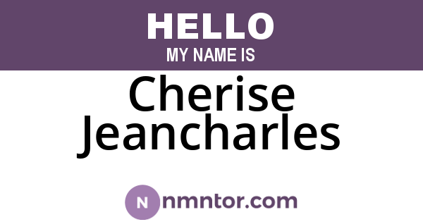 Cherise Jeancharles