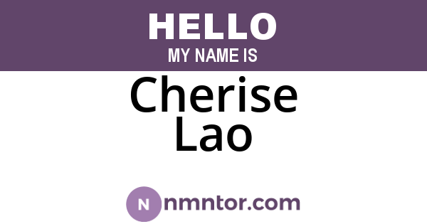 Cherise Lao