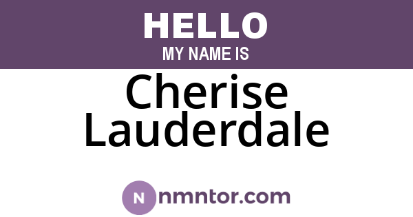 Cherise Lauderdale