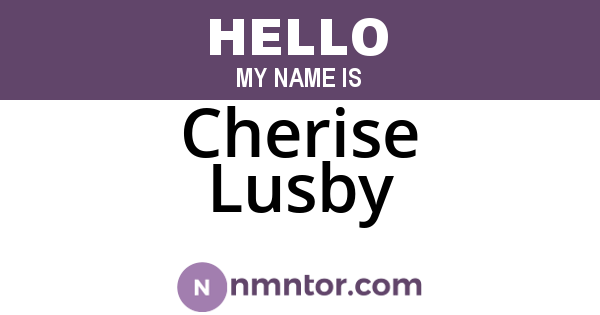 Cherise Lusby
