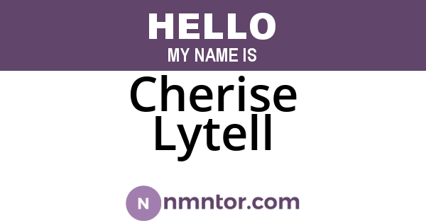 Cherise Lytell