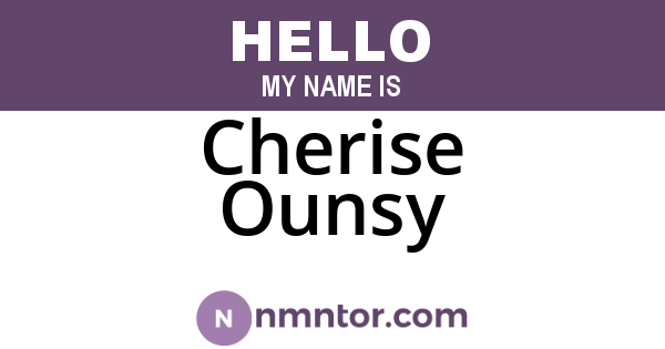 Cherise Ounsy