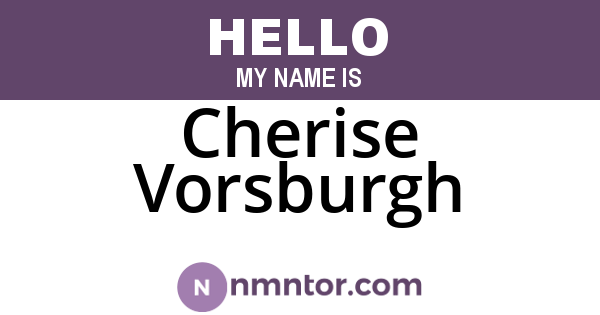 Cherise Vorsburgh