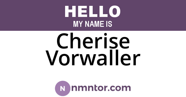Cherise Vorwaller