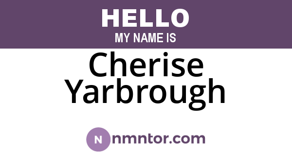 Cherise Yarbrough