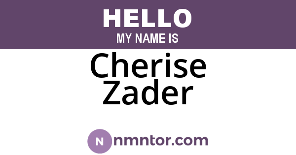 Cherise Zader