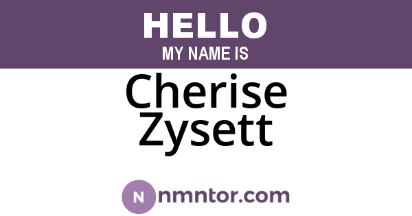 Cherise Zysett