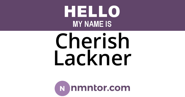 Cherish Lackner