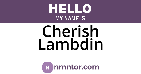 Cherish Lambdin