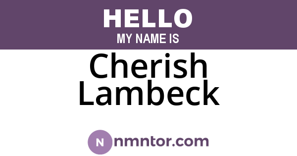 Cherish Lambeck