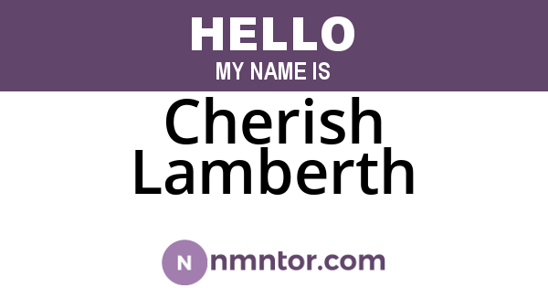 Cherish Lamberth