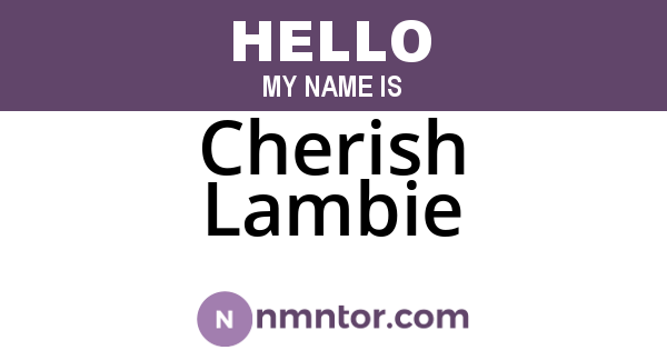 Cherish Lambie