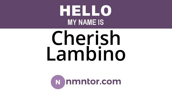 Cherish Lambino