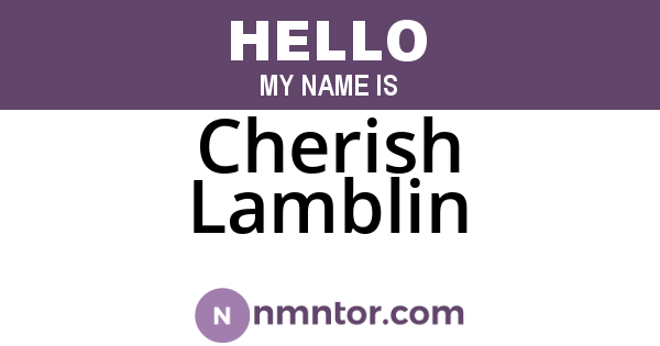 Cherish Lamblin