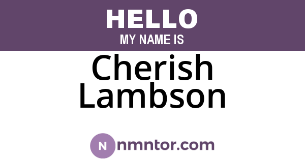 Cherish Lambson