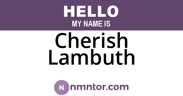 Cherish Lambuth