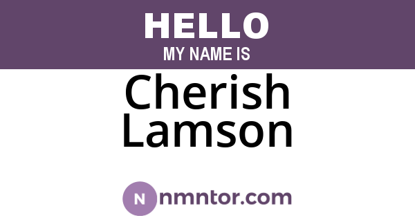 Cherish Lamson