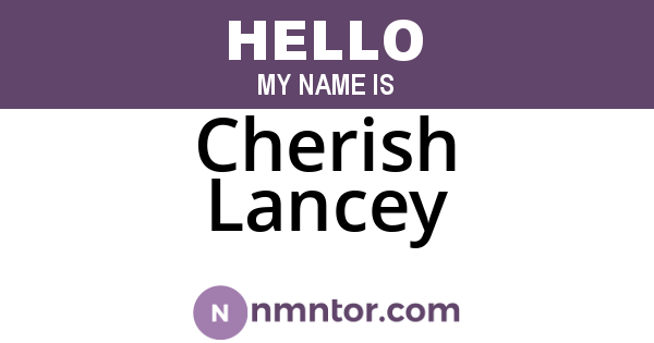 Cherish Lancey
