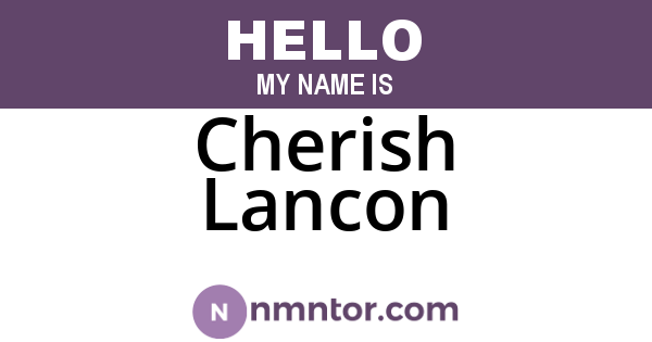 Cherish Lancon