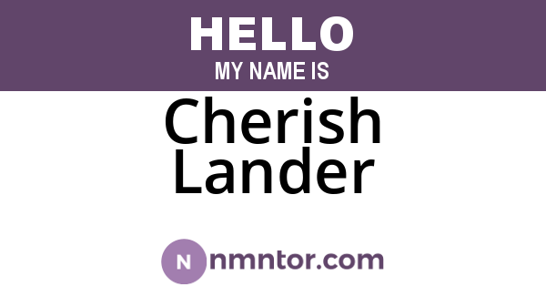 Cherish Lander
