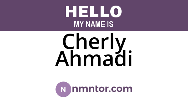 Cherly Ahmadi