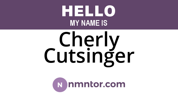 Cherly Cutsinger