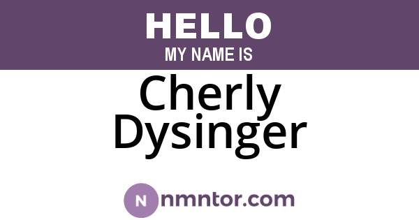 Cherly Dysinger