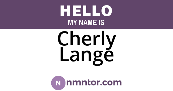 Cherly Lange