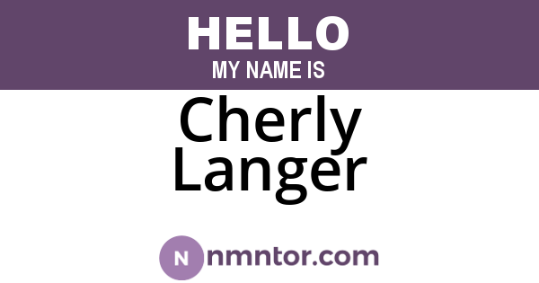 Cherly Langer