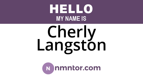 Cherly Langston
