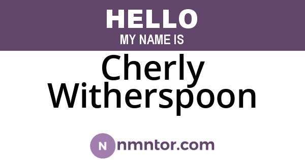 Cherly Witherspoon