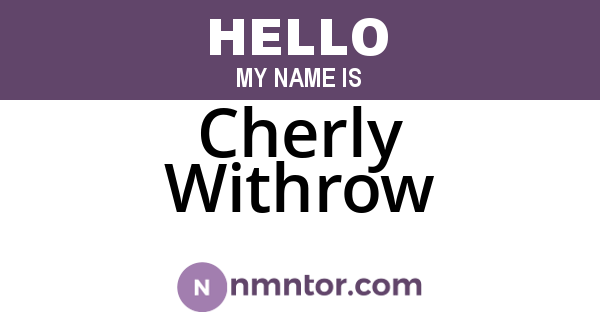 Cherly Withrow