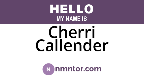 Cherri Callender