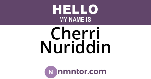 Cherri Nuriddin