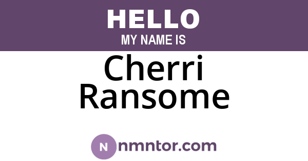 Cherri Ransome