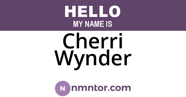 Cherri Wynder