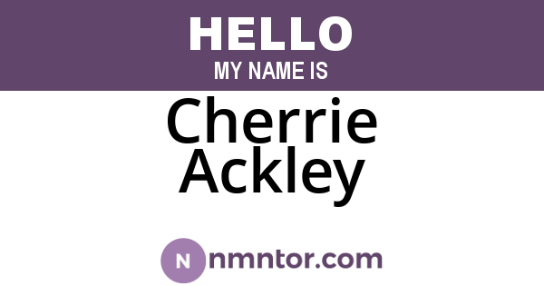 Cherrie Ackley