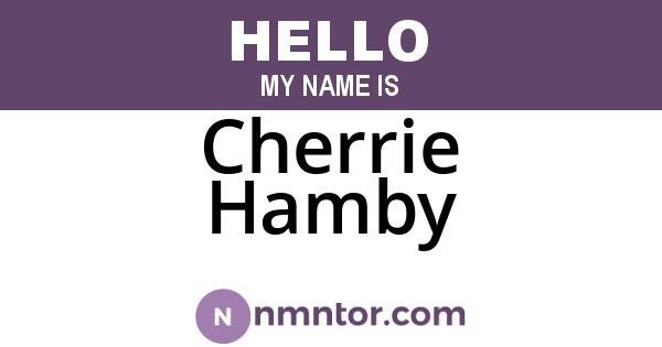 Cherrie Hamby
