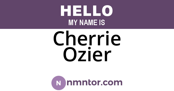 Cherrie Ozier