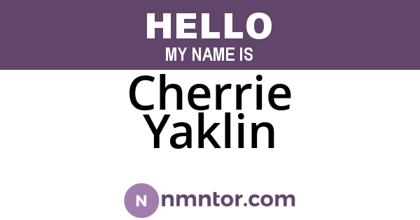 Cherrie Yaklin
