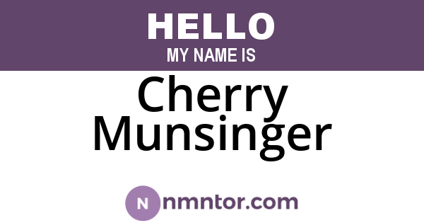 Cherry Munsinger