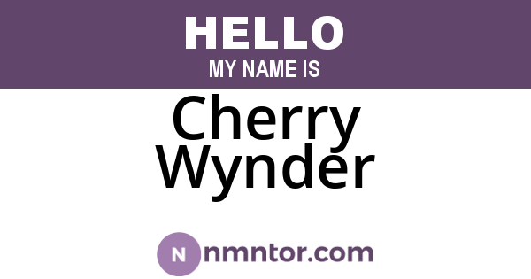 Cherry Wynder