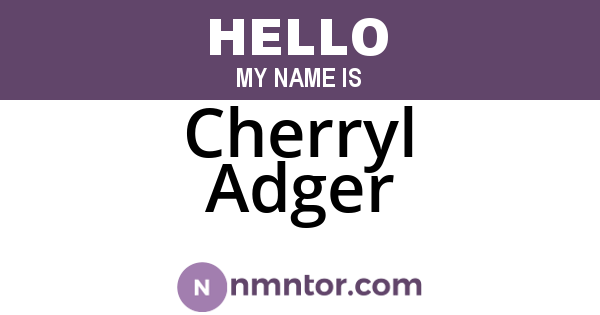 Cherryl Adger