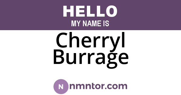 Cherryl Burrage