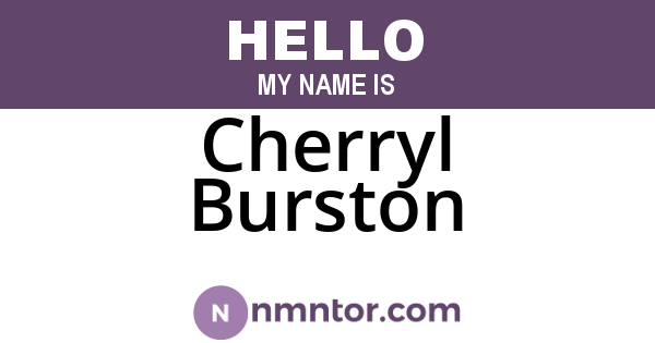 Cherryl Burston