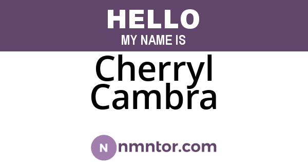 Cherryl Cambra