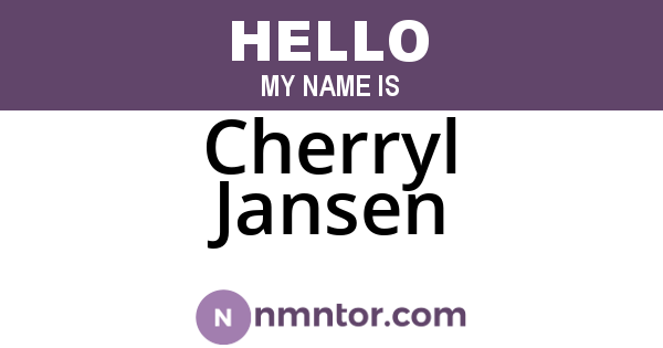 Cherryl Jansen