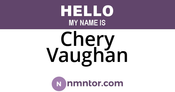 Chery Vaughan